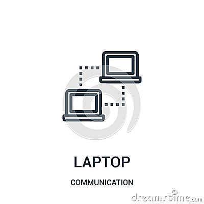 laptop icon vector from communication collection. Thin line laptop outline icon vector illustration. Linear symbol for use on web Vector Illustration