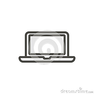 Laptop icon vector. Line notebook symbol. Vector Illustration