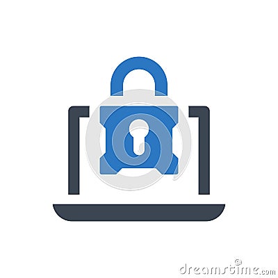 Laptop lock icon Vector Illustration