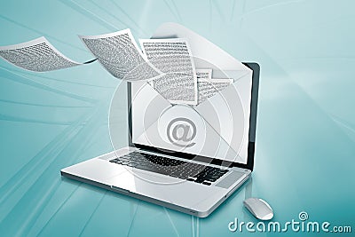 A laptop with a mai Stock Photo