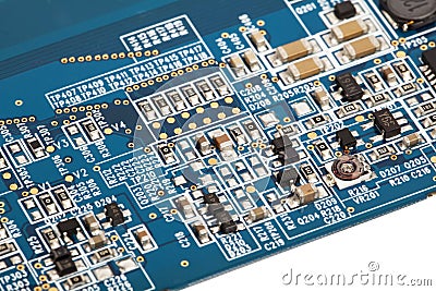 Laptop motherboard with details Stock Photo