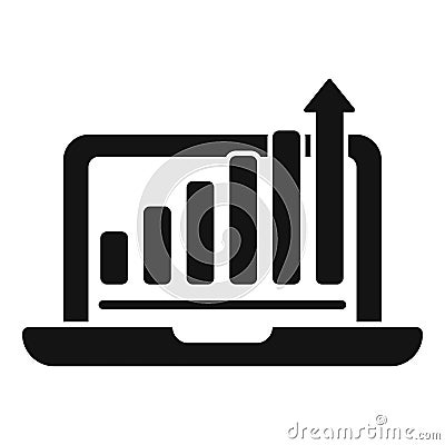 Laptop online management icon simple vector. Survey risk Vector Illustration