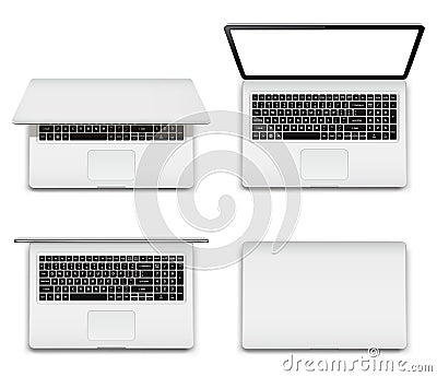 Laptop with open and closed screen Vector Illustration