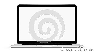 Laptop Open Frontal Stock Photo