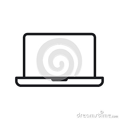 Laptop outline icon, flat design style, vector illustration. Notebook computer linear symbol Vector Illustration