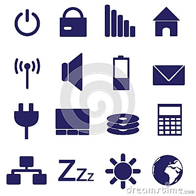 Laptop and pc indication icons eps10 Vector Illustration
