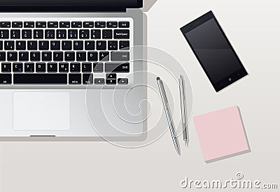 laptop and phone Vector Illustration