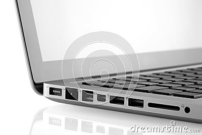 Laptop ports closeup Stock Photo