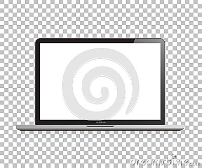 Laptop realistic computer in mockup style. Laptop isolated on a white background. Vector Vector Illustration