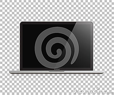 Laptop realistic computer in mockup style. Laptop isolated on a white background. Vector Vector Illustration