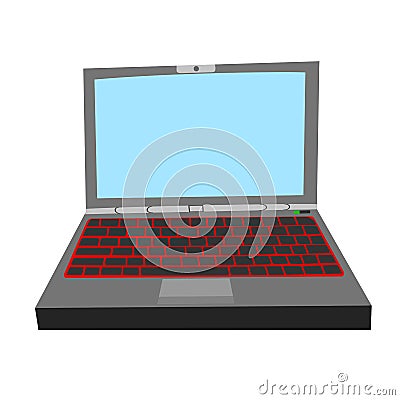 Laptop, a relatively small and light personal computer. A flat design illustration Vector Illustration