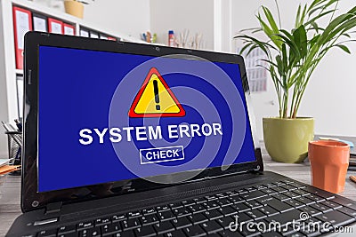 System error concept on a laptop Stock Photo