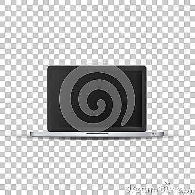 Laptop without screen on transparent background. Vector Illustration