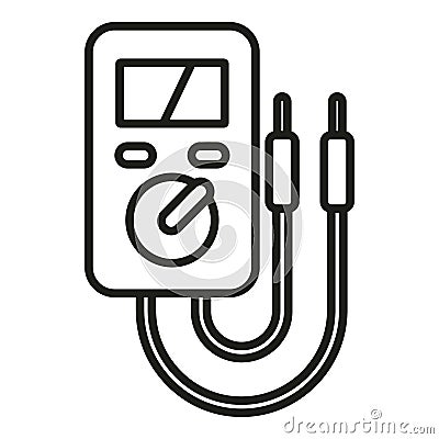 Laptop service multimeter icon outline vector. Data system Vector Illustration