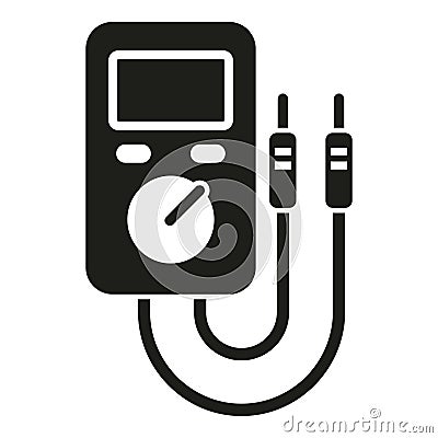 Laptop service multimeter icon simple vector. Data system Stock Photo