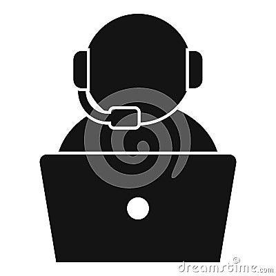 Laptop service support icon, simple style Vector Illustration