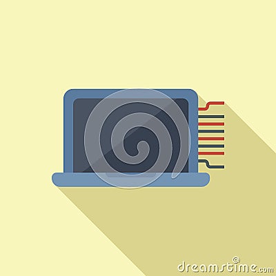 Laptop service tool mobile icon flat vector. Tool hand mobile Stock Photo