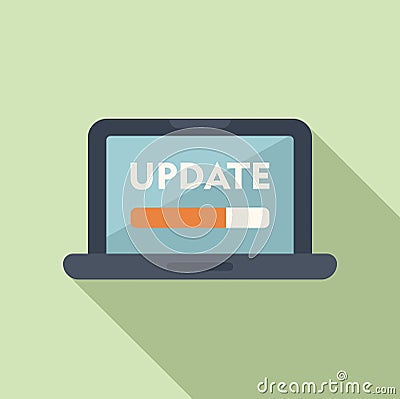 Laptop service update icon flat vector. Button tool Vector Illustration