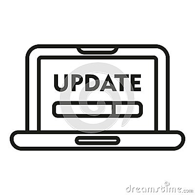 Laptop service update icon outline vector. Button tool Vector Illustration