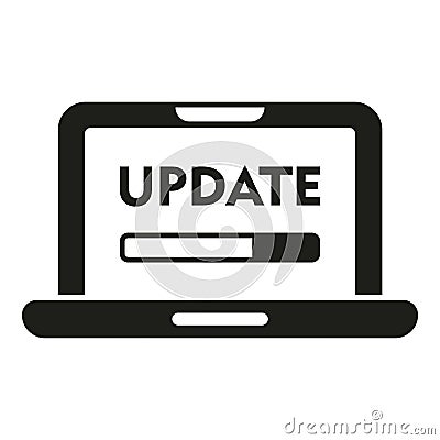 Laptop service update icon simple vector. Button tool Vector Illustration