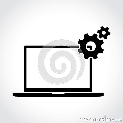 Laptop settings icon Stock Photo