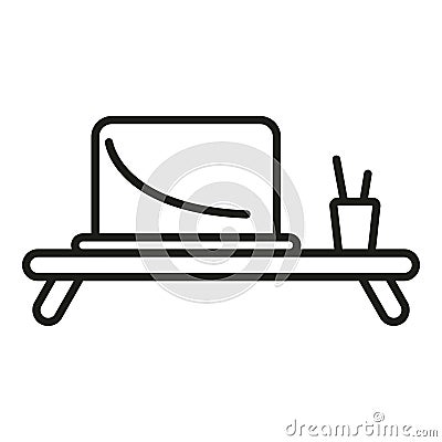 Laptop stand table icon outline vector. Business laptop Vector Illustration
