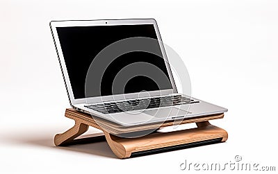 Laptop Stand on White Background Stock Photo