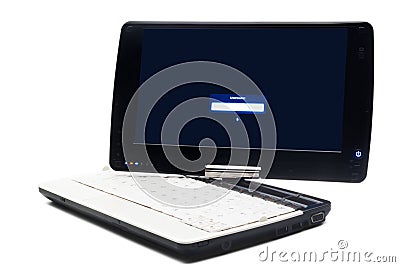Laptop with swivel screen Stock Photo