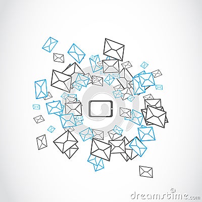 Laptop tablet message mailing concept Vector Illustration