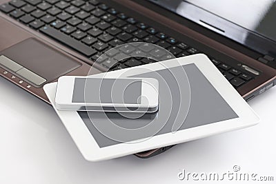 Laptop, Tablet PC & Smart Phone Stock Photo