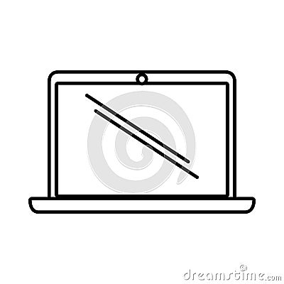 Laptop technology electronic gadget outline Vector Illustration