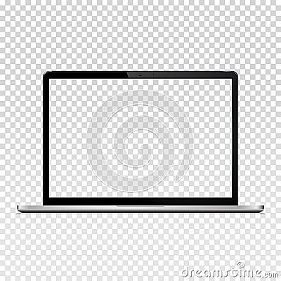 Laptop with transparent screen isolated on transparent background Vector Illustration