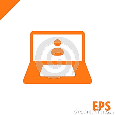 Laptop with user icon in the middle vector illustration flat design Vector Illustration