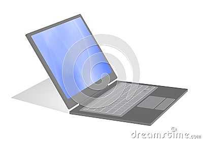Laptop on white Stock Photo