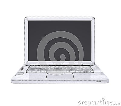 Laptop. Wire frame Stock Photo