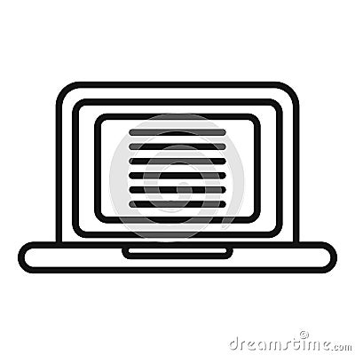 Laptop writing icon outline vector. Pen write Vector Illustration