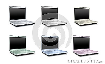 Laptops collection Stock Photo