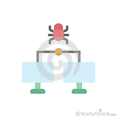 Laptops cyber attack icon. Simple color vector elements of hacks icons for ui and ux, website or mobile application Stock Photo
