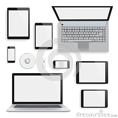 Laptops, tablets and smartphones Vector Illustration