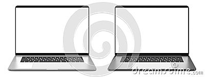 Laptops with white screens Cartoon Illustration