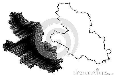 LAquila province Italy, Italian Republic, Abruzzo or Abruzzi region map vector illustration, scribble sketch Province of L` Vector Illustration