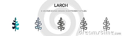 Larch icon in filled, thin line, outline and stroke style. Vector illustration of two colored and black larch vector icons designs Vector Illustration