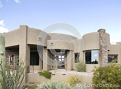 Large Adobe style new home Stock Photo