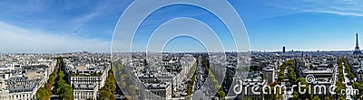 Large aerial view of Paris with Eiffel tower and Montmartre Stock Photo