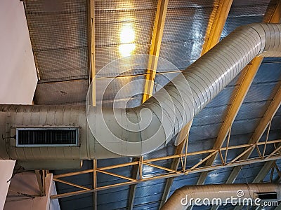Air ducts under the ceiling. Stock Photo
