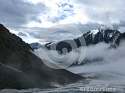 Large Aktru glacier Stock Photo