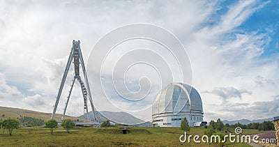 Large Altazimuth Telescope in southern Russia. Karachay-Cherkessia. September 2019 Editorial Stock Photo