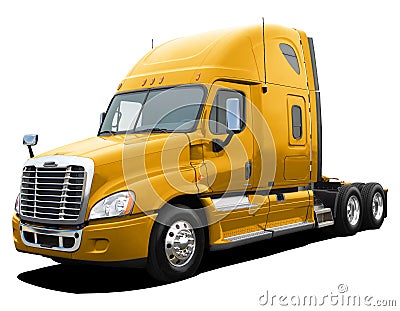 American modern tractor in yellow. Stock Photo