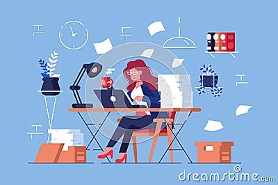 Large amount of work Vector Illustration