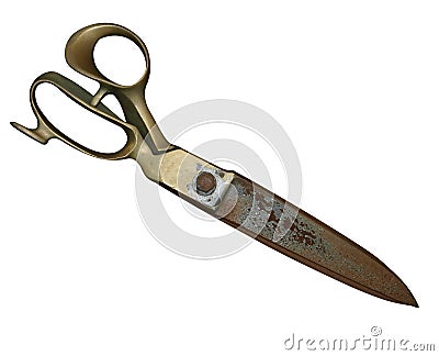 Large Antique Scissors Stock Photo